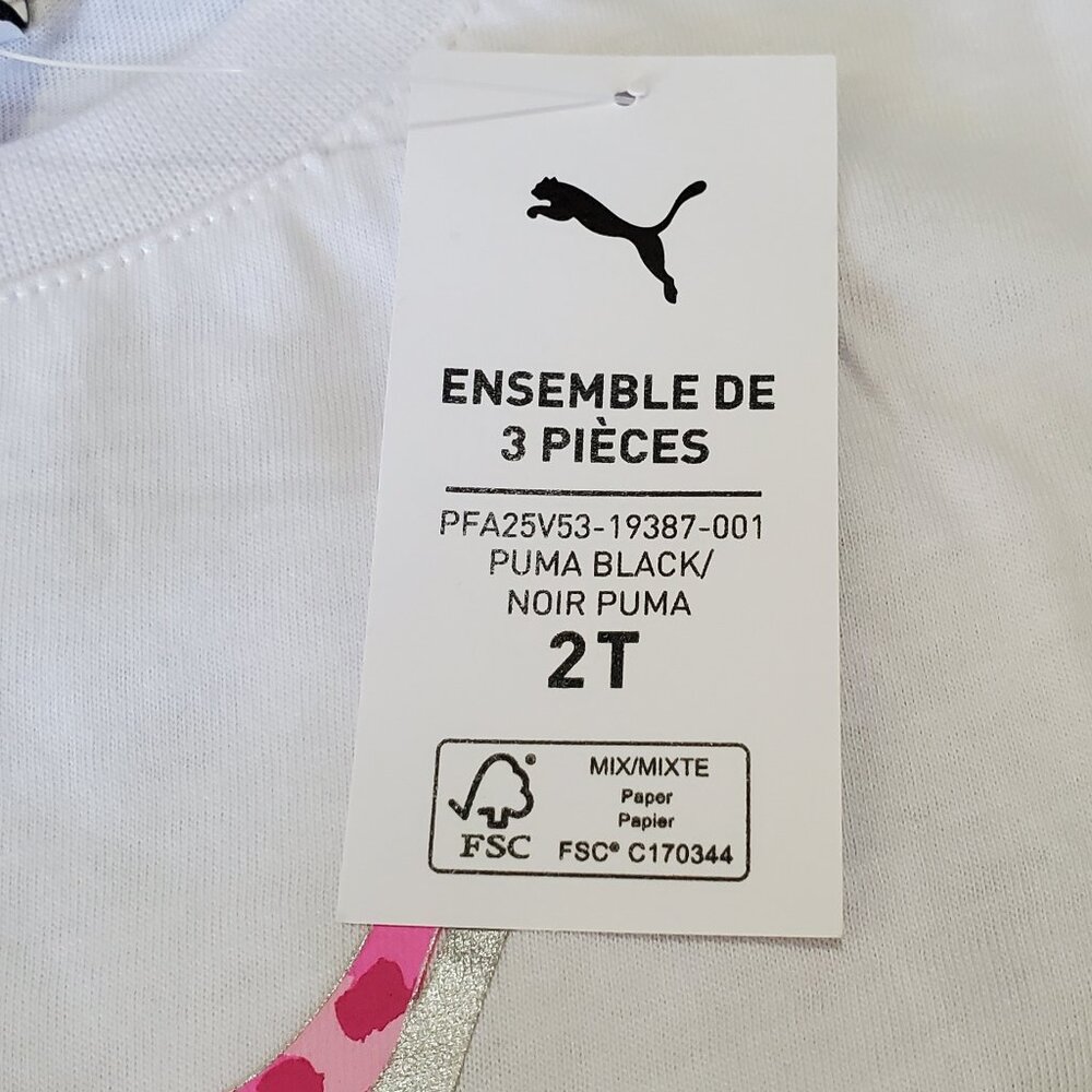 PUMA Kids' 3 Piece Outfit  Girls 2T T-Shirt, Hoodie, Pants  NWT - Picture 6 of 11